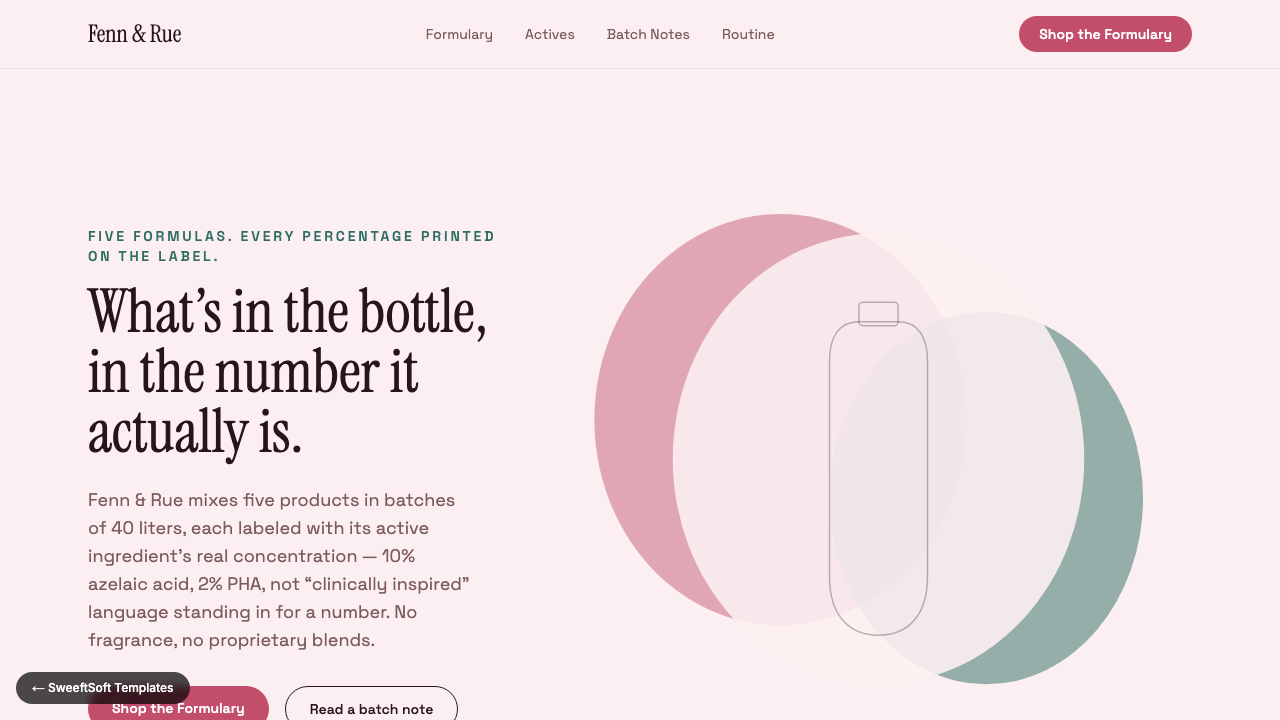 Preview of Fenn & Rue — Formulary Skincare