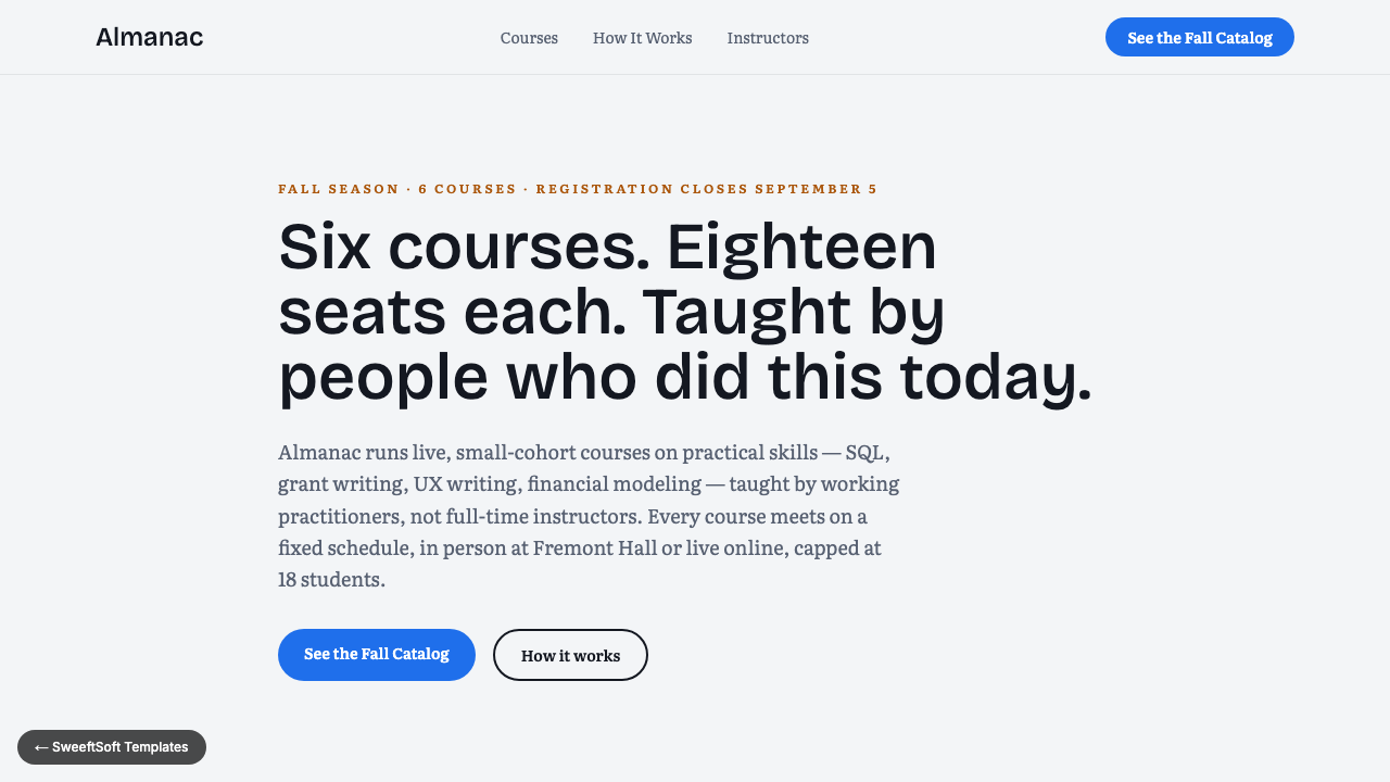 Preview of Almanac — Practical Courses for Working Professionals