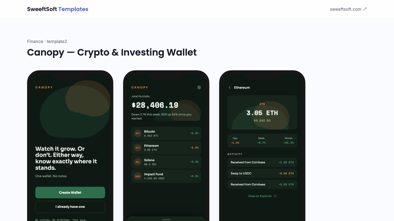 Preview of Canopy — Crypto & Investing Wallet
