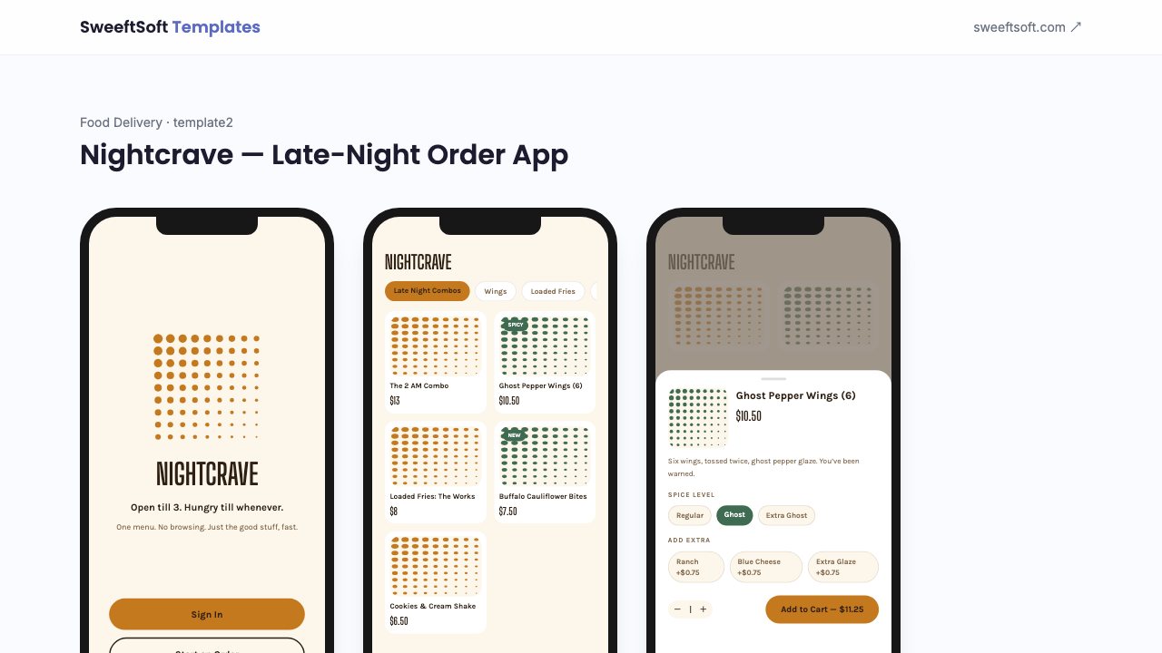 Preview of Nightcrave — Late-Night Order App