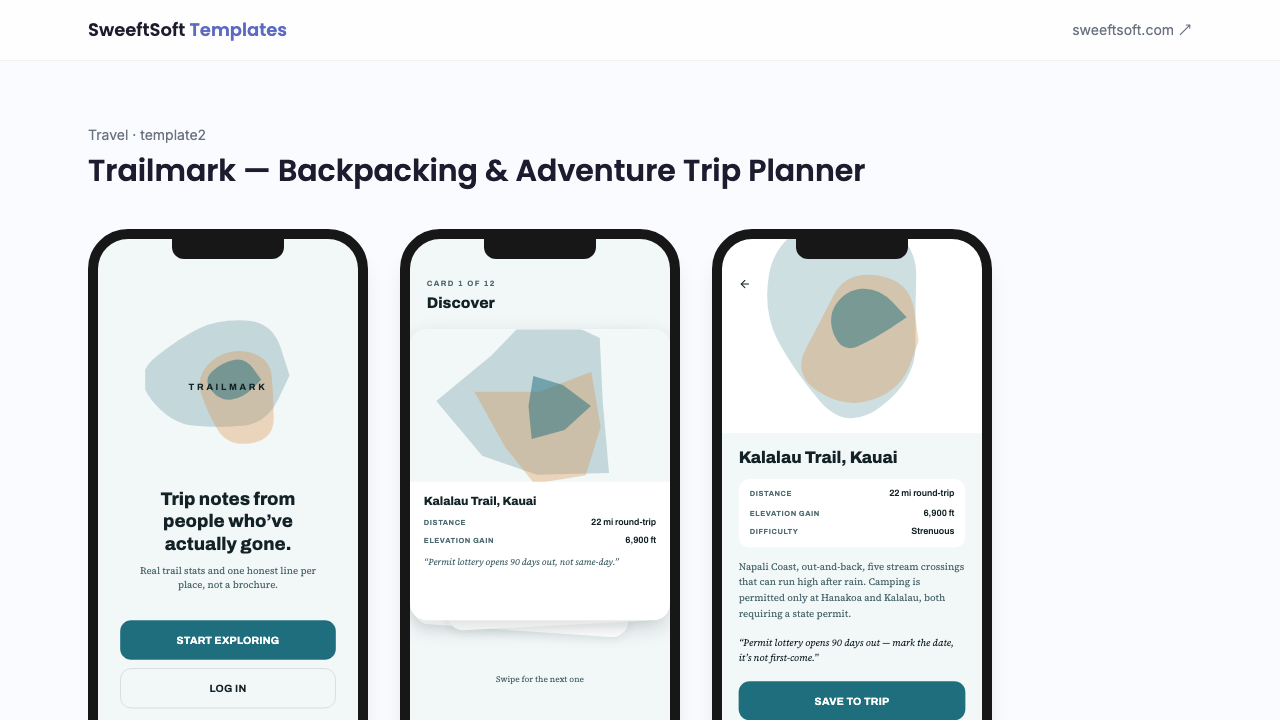 Preview of Trailmark — Backpacking & Adventure Trip Planner